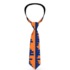 Buckle-Down Necktie - Denver Solid Skyline Orange/Navy