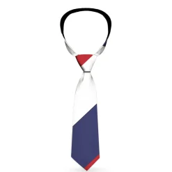 Buckle-Down Necktie - Diagonal Stripe Red/White/Navy