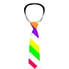 Buckle-Down Necktie - Diagonal Stripes White/Multi Neon
