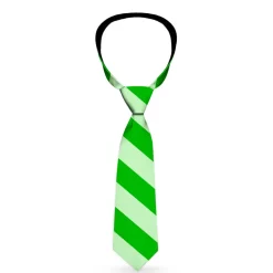 Buckle-Down Necktie - Diagonal Stripes Pastel Greens