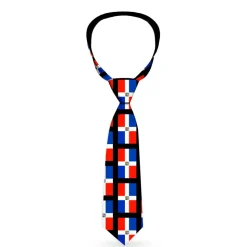Buckle-Down Necktie - Dominican Republic Flags/Black Black