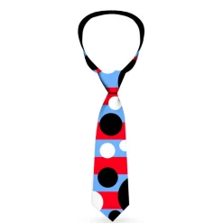 Buckle-Down Necktie - Dot Blocks Blue/Red/Black/White