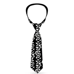 Buckle-Down Necktie - Eagle Silhouettes Scattered Black/White