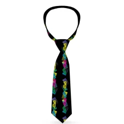 Buckle-Down Necktie - Eighties Shades Black/Neon