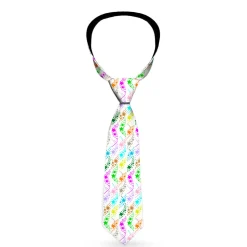 Buckle-Down Necktie - Falling Stars White/Multi Color