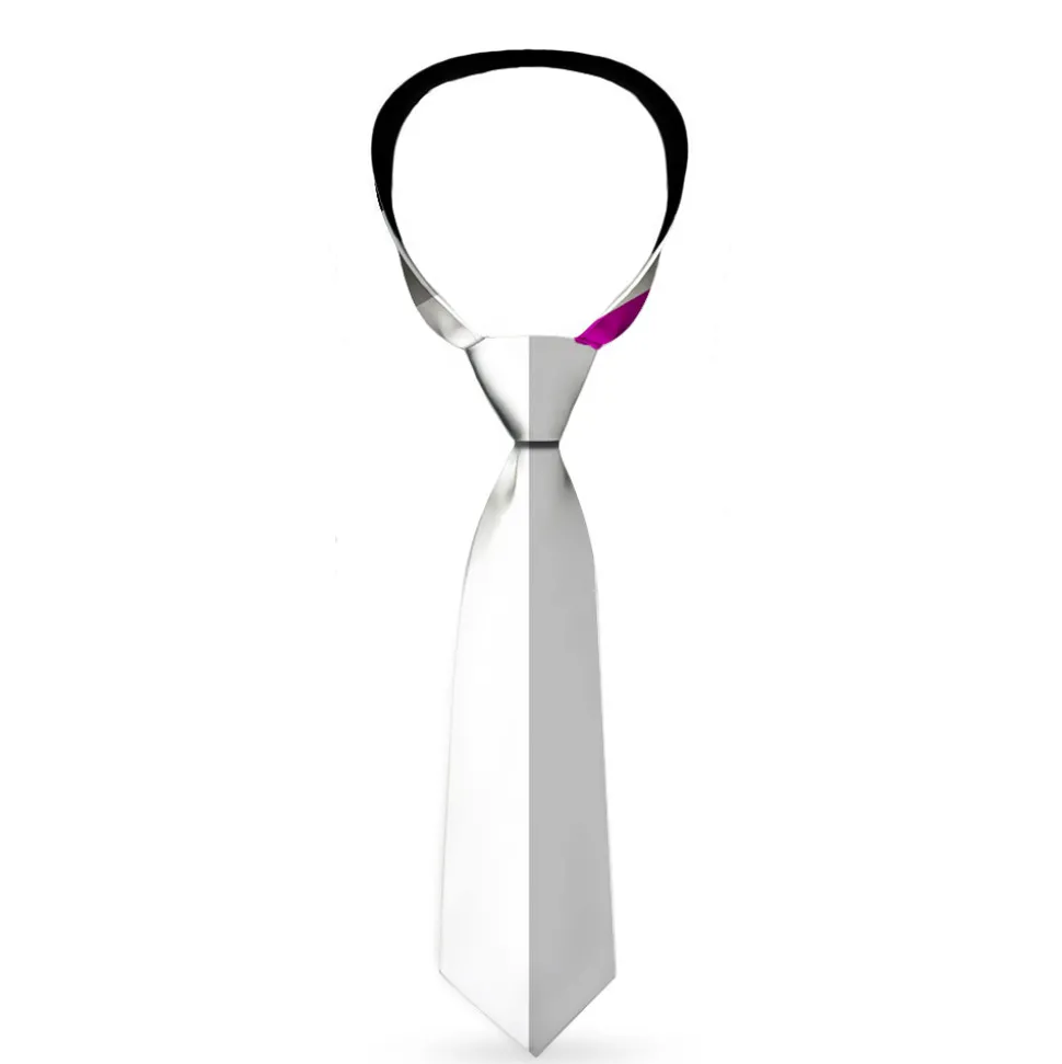 Buckle-Down Necktie - Flag Asexual Black/Gray/White/Purple