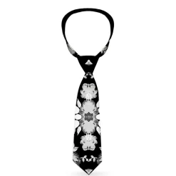 Buckle-Down Necktie - Floral Collage Black/Gray/White