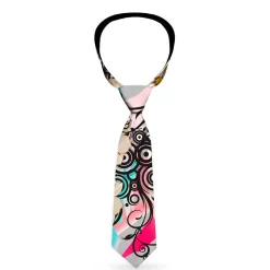 Buckle-Down Necktie - Flowers w/Filigree Pink