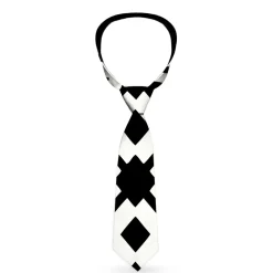 Buckle-Down Necktie - Geometric Diamond2 Black/White/Black