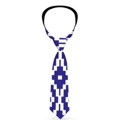 Buckle-Down Necktie - Geometric Diamond Blue/White
