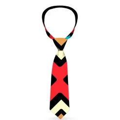 Buckle-Down Necktie - Geometric1 Black/Red/Tan/Brown/Baby Blue