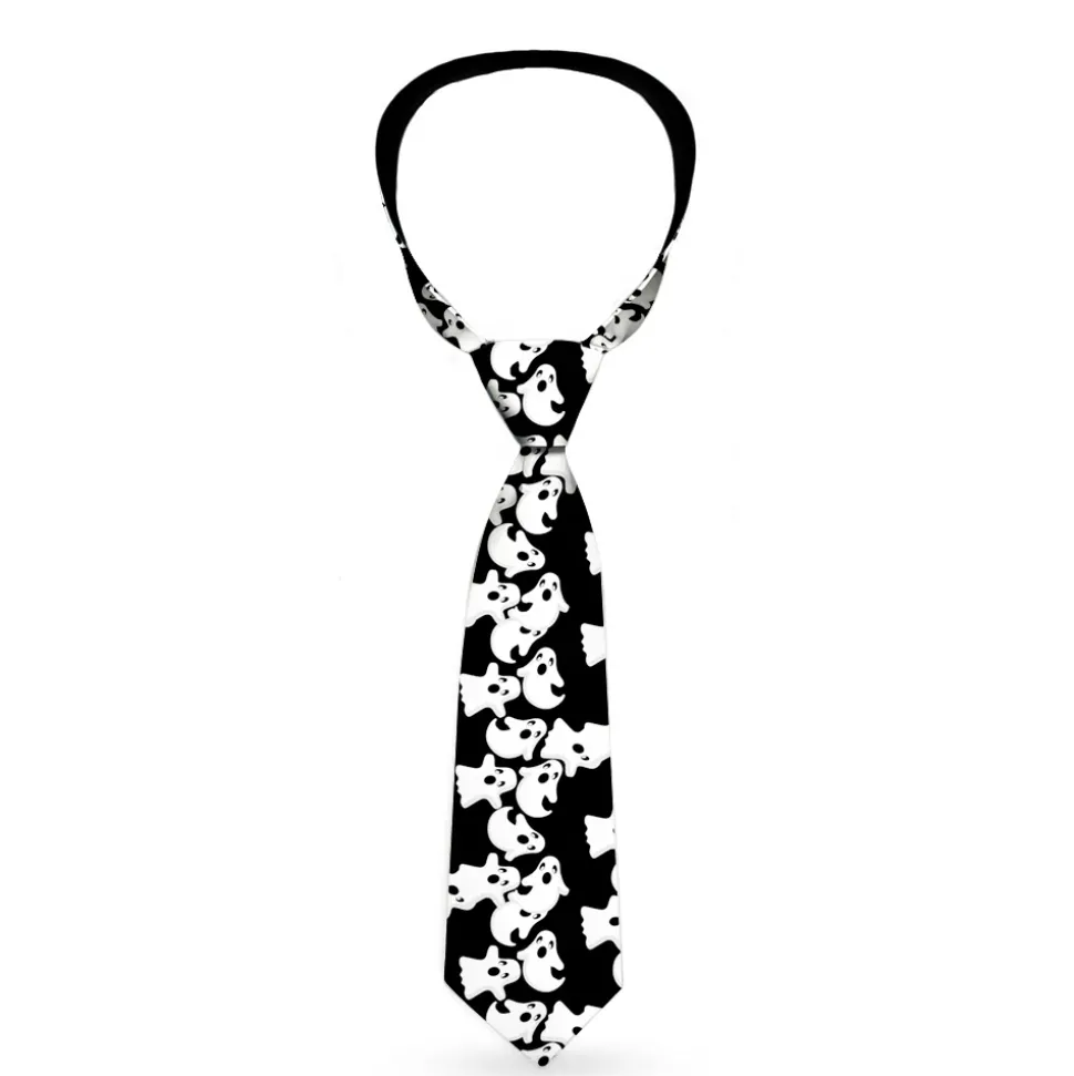 Buckle-Down Necktie - Ghosts Scattered Black/White