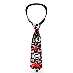 Buckle-Down Necktie - Girlie Skull Black/Red
