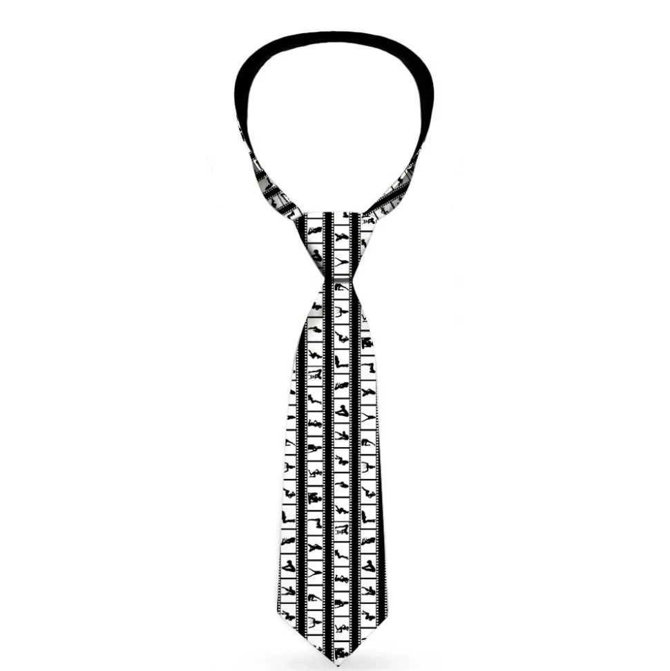 Buckle-Down Necktie - Girls Posing Film Strip White/Black