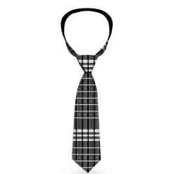 Buckle-Down Necktie - Guitar Neck Black/White