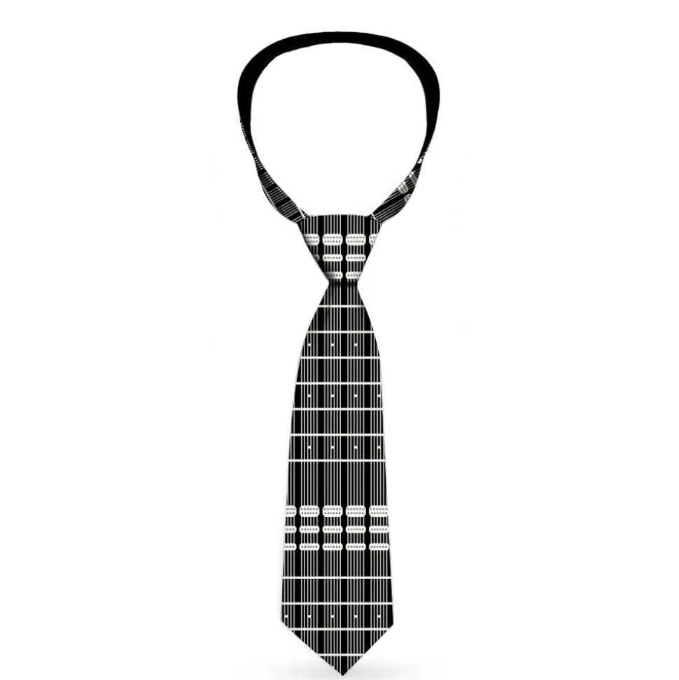 Buckle-Down Necktie - Guitar Neck Black/White
