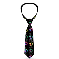 Buckle-Down Necktie - Headphones Curls Black/Gray/Neon