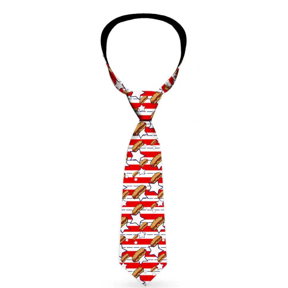 Buckle-Down Necktie - Hot Dogs/Stars & Stripes