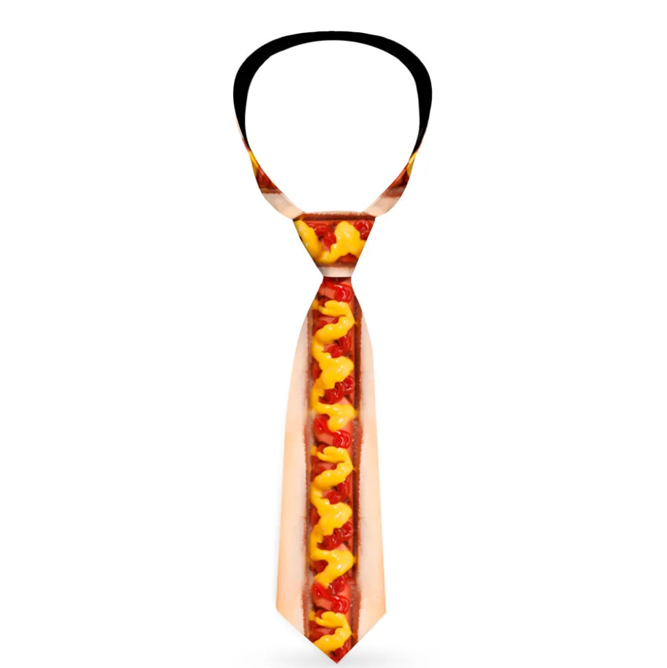Buckle-Down Necktie - Hot Dog w/Mustard & Ketchup Vivid