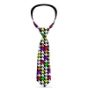 Buckle-Down Necktie - Houndstooth Black/White/Multi Neon