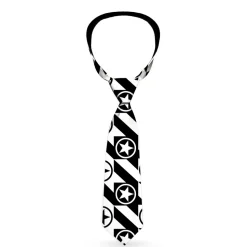 Buckle-Down Necktie - Houndstooth Star Black/White