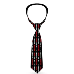Buckle-Down Necktie - I LOVE YOU BUT I'VE CHOSEN DUBSTEP Black/White/Red