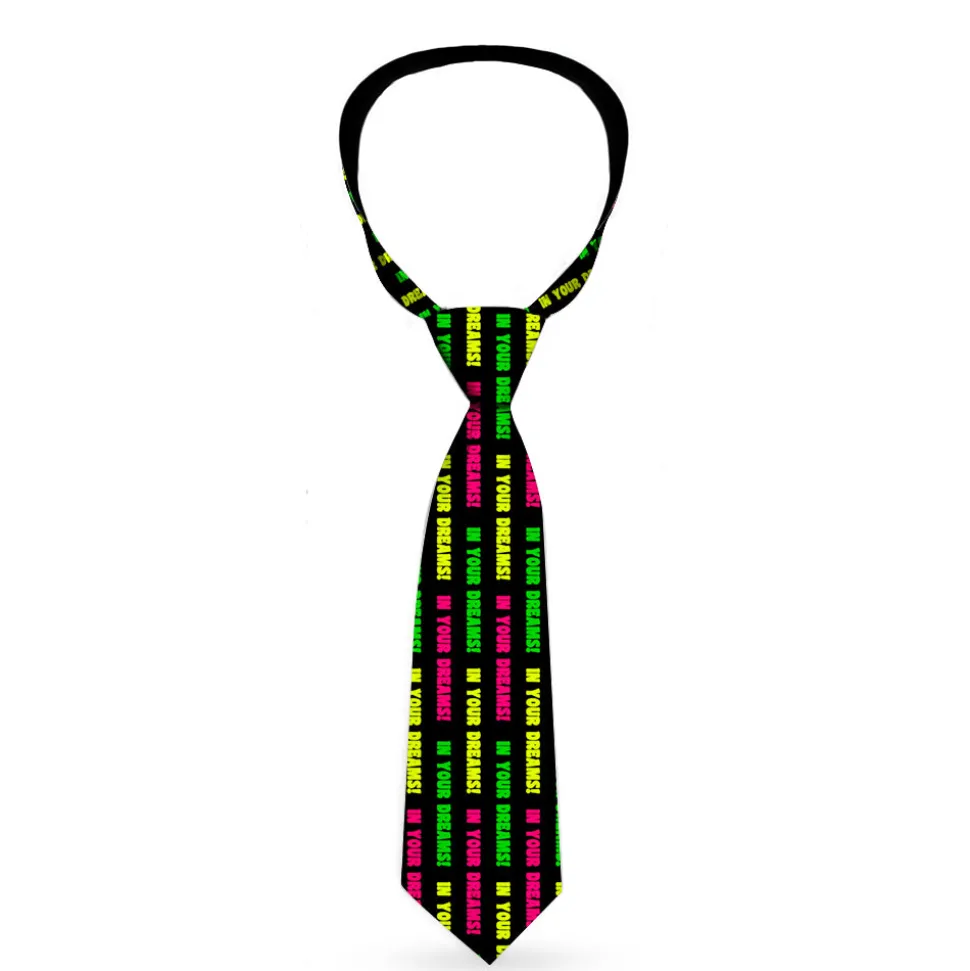 Buckle-Down Necktie - IN YOUR DREAMS! Black/Pink/Green/Yellow