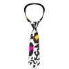 Buckle-Down Necktie - Leopard White/Black/Multi Color