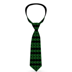 Buckle-Down Necktie - Marijuana Peace Repeat Black/Green