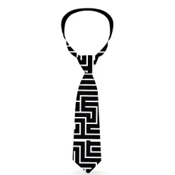 Buckle-Down Necktie - Maze Black/White/Red