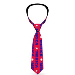 Buckle-Down Necktie - MERICA/Star Red/Blue/White