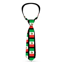 Buckle-Down Necktie - Mexico Flags