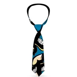 Buckle-Down Necktie - Mom & Dad C/U Blue w/Sparrows