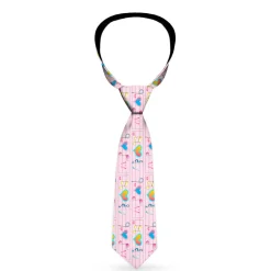 Buckle-Down Necktie - Music Notes Pink