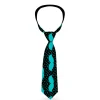 Buckle-Down Necktie - Mustaches Scattered Black/Turquoise