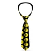 Buckle-Down Necktie - Mustache Happy Face2 Black/Yellow/Black