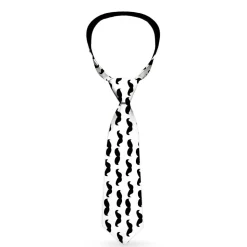 Buckle-Down Necktie - Mustaches White/Black
