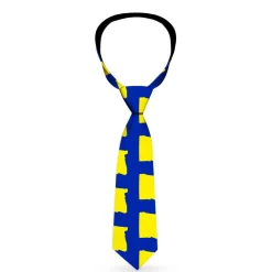 Buckle-Down Necktie - Oregon State Silhouette Blue/Yellow