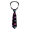 Buckle-Down Necktie - Owls Black/Fuchsia/Purple/Turquoise