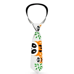 Buckle-Down Necktie - Panda w/Tiger Hat