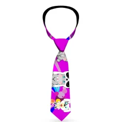 Buckle-Down Necktie - Panda Hat Animals w/Bright Color Burst