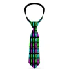 Buckle-Down Necktie - PARTY TIME! Black/Green/Turquoise/Fuchsia