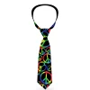 Buckle-Down Necktie - Peace Heart Black/Rainbow Ombre