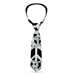 Buckle-Down Necktie - Peace Sketch Black/White