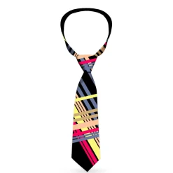 Buckle-Down Necktie - Plaid Black/Yellow/Red/Blue/Orange