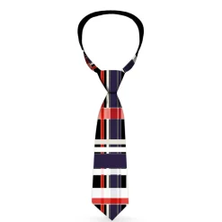 Buckle-Down Necktie - Plaid Black/Red/White/Blue