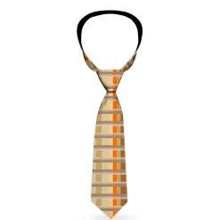 Buckle-Down Necktie - Plaid Tan Shades/Orange
