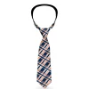 Buckle-Down Necktie - Plaid X3 Navy/Orange/White