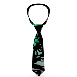 Buckle-Down Necktie - Retro Monster Aqua/Black