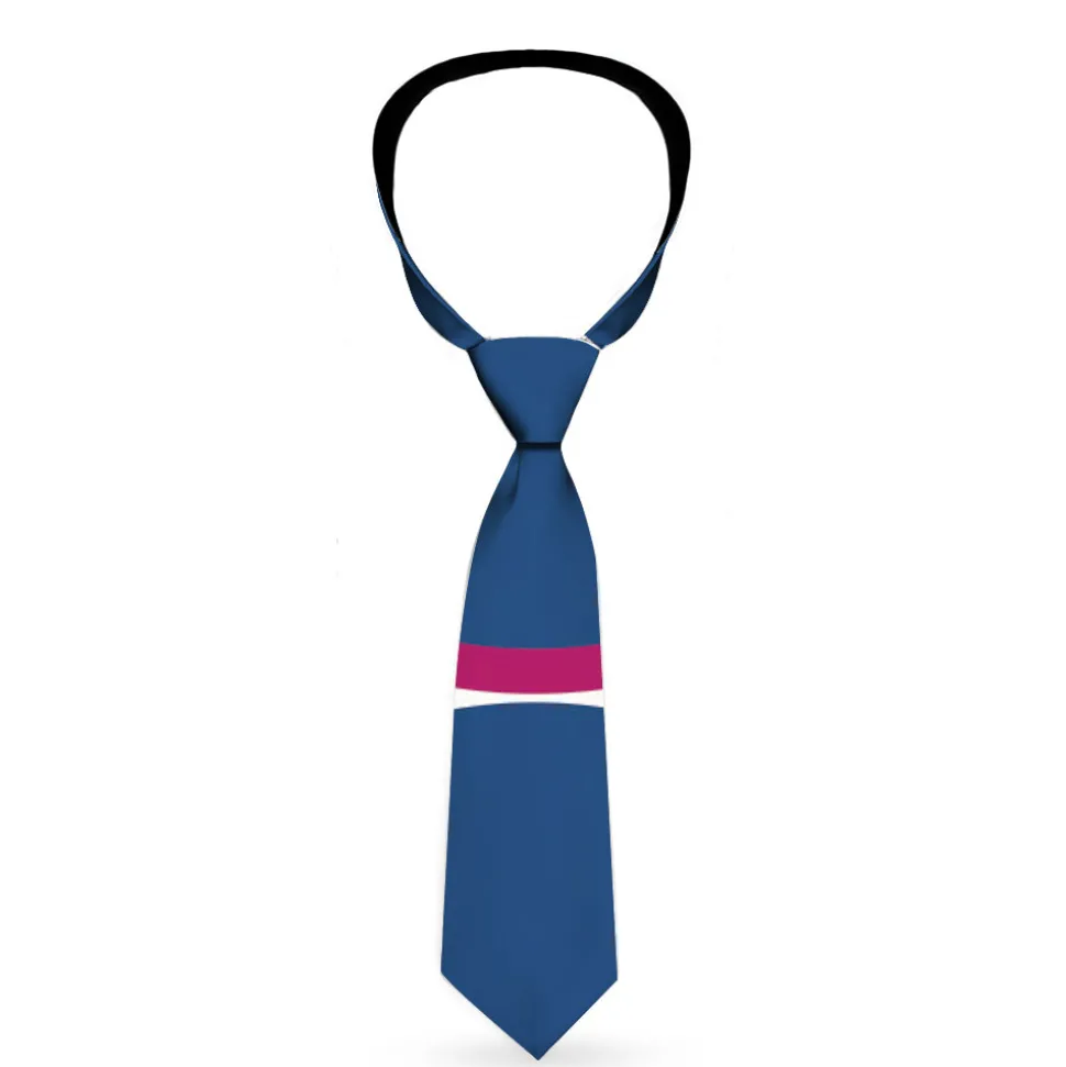 Buckle-Down Necktie - Rings Turquoise/White/Fuchsia